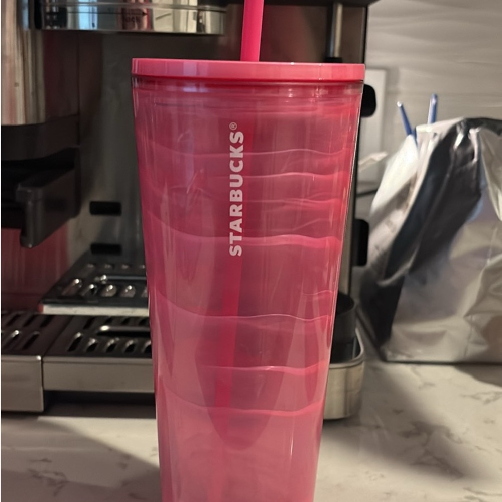 Starbucks Vibrant Pink Tumbler with Straw